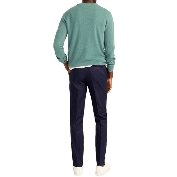 J. Crew Mens Bowery Stretch Slim Dress Pant Wool Blend Navy Size 33W 32L - Picture 2 of 8